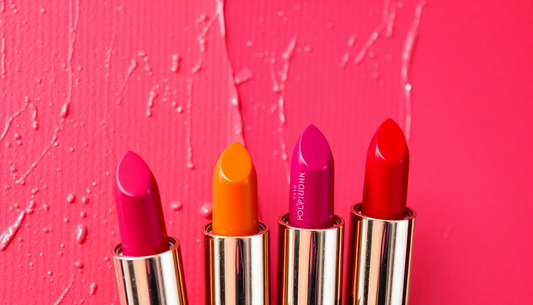 Close-up of vibrant waterproof liquid lipsticks collection